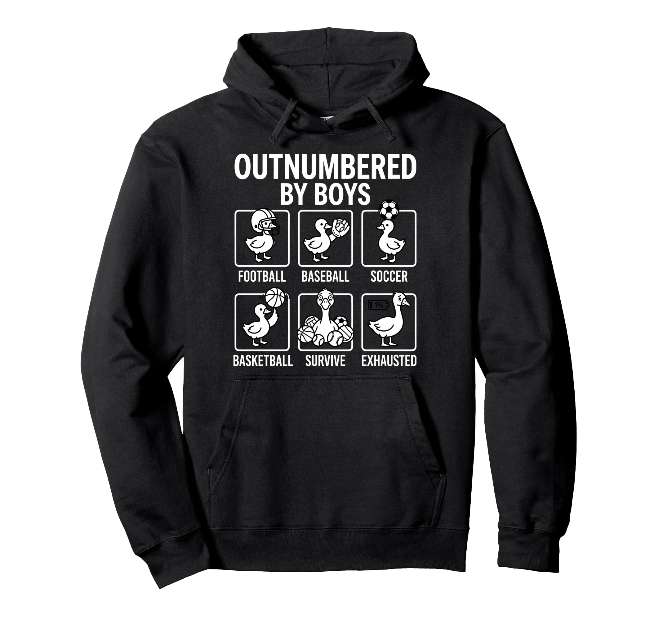 Outnumbered Ducklings Football Soccer Hoodie - Unique Graphic Men Women - T-Shirt, Sweatshirt, Hoodie