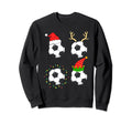 Soccer Ball Santa Hat Reindeer Sweatshirt - Casual Everyday Wear Men Women - T-Shirt, Sweatshirt, Hoodie