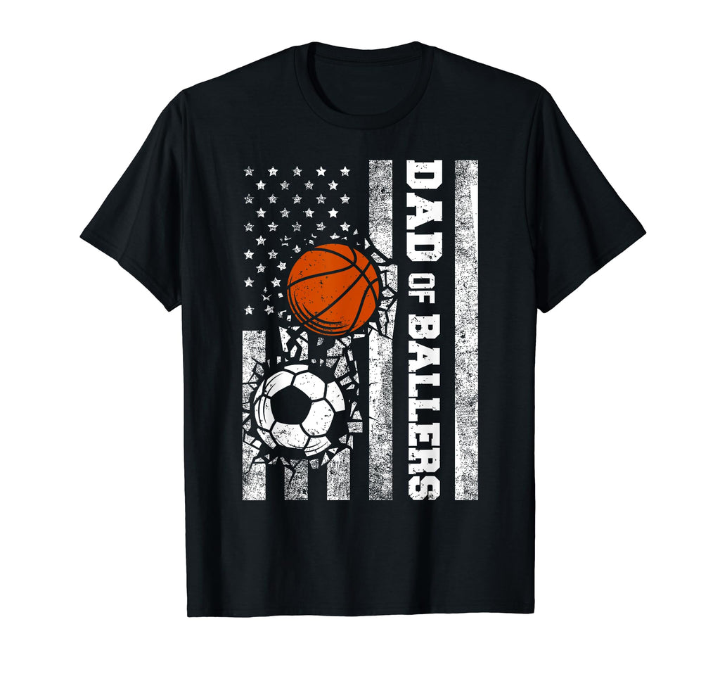 Dad Ballers Funny Usa Flag Soccer T-Shirt - Aesthetic Graphic Unisex - T-Shirt, Sweatshirt, Hoodie