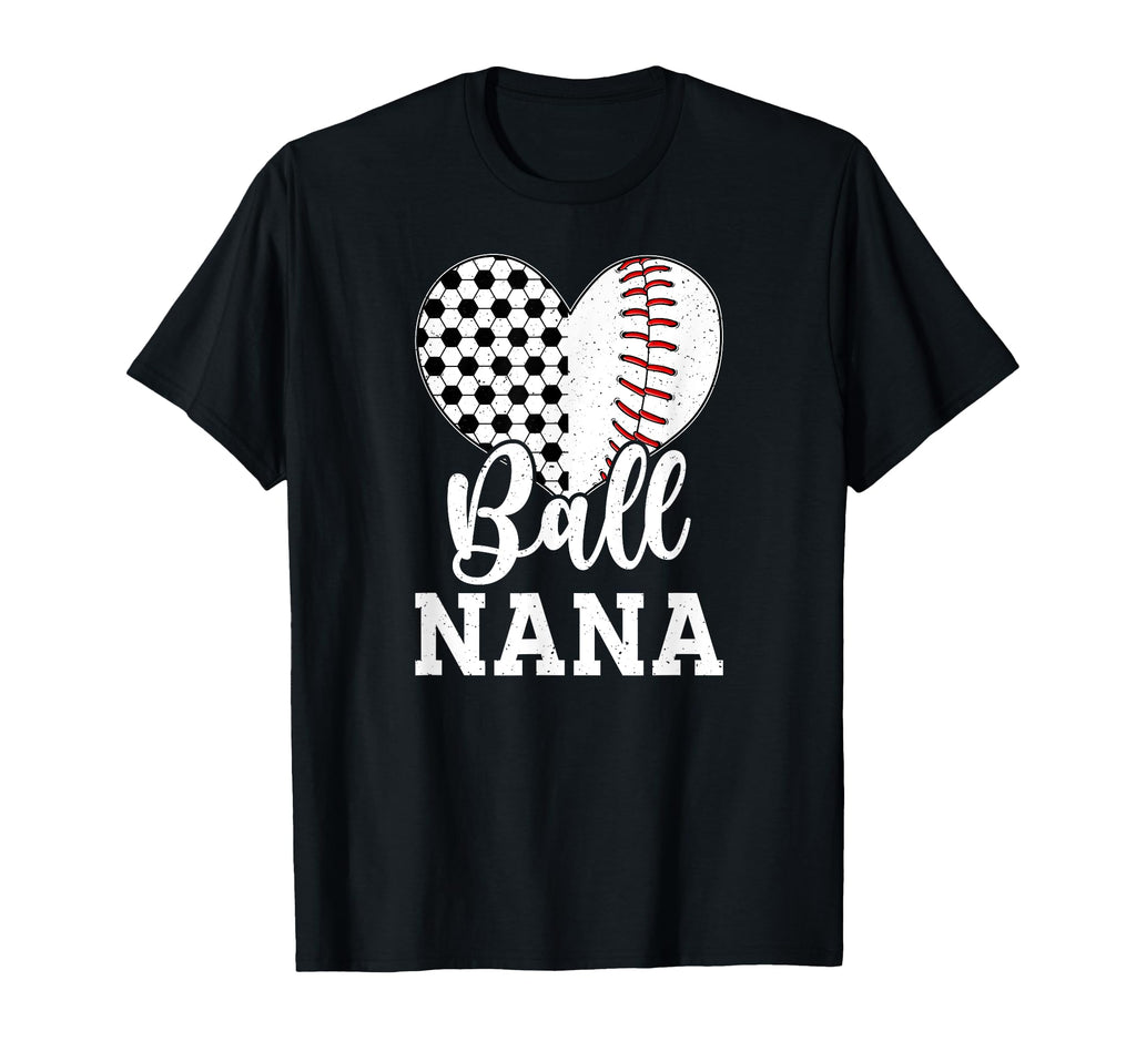 Ball Nana Grandma Heart Baseball T-Shirt - Aesthetic Graphic Men Women - T-Shirt, Sweatshirt, Hoodie