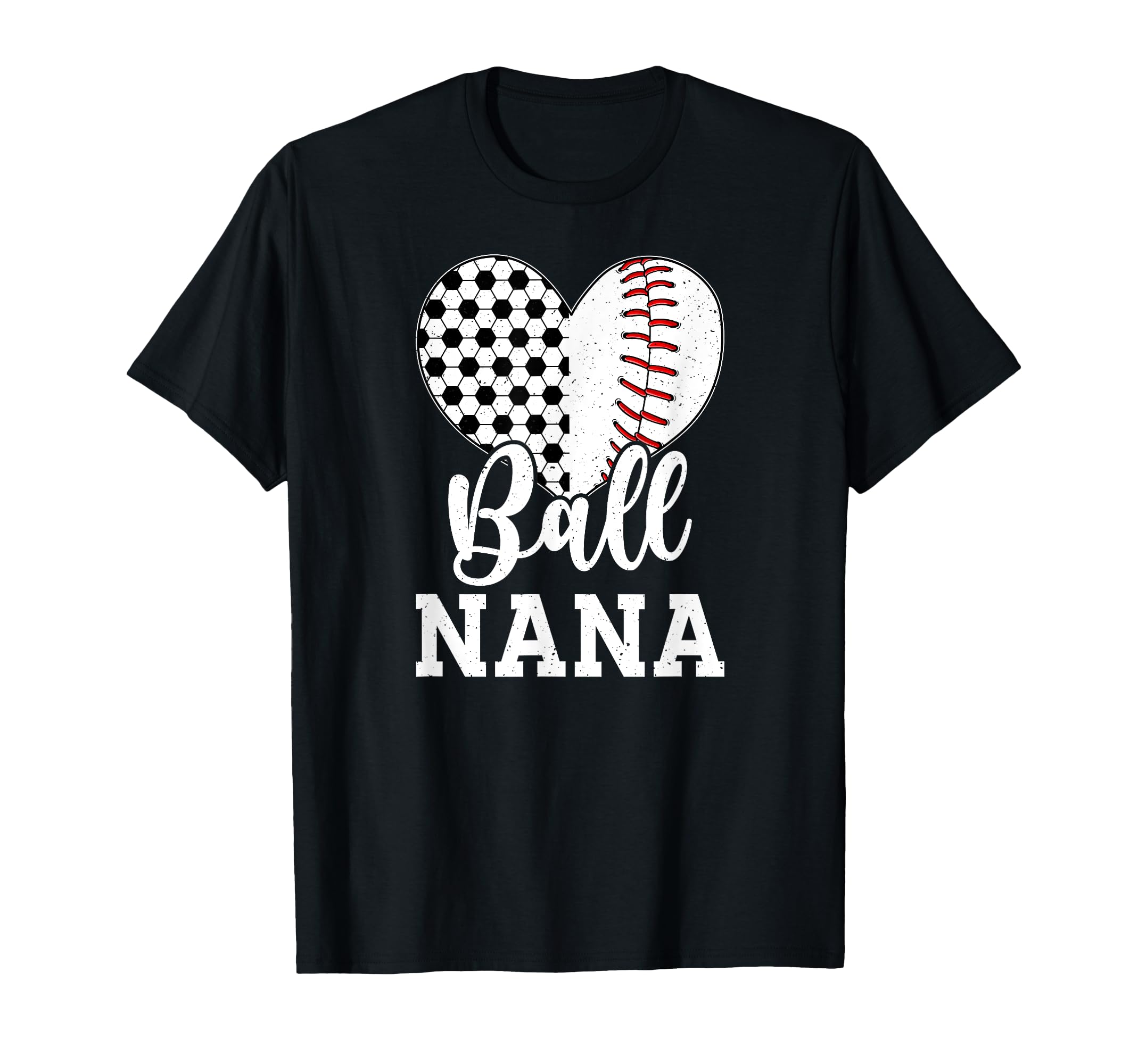 Ball Nana Grandma Heart Baseball T-Shirt - Aesthetic Graphic Men Women - T-Shirt, Sweatshirt, Hoodie