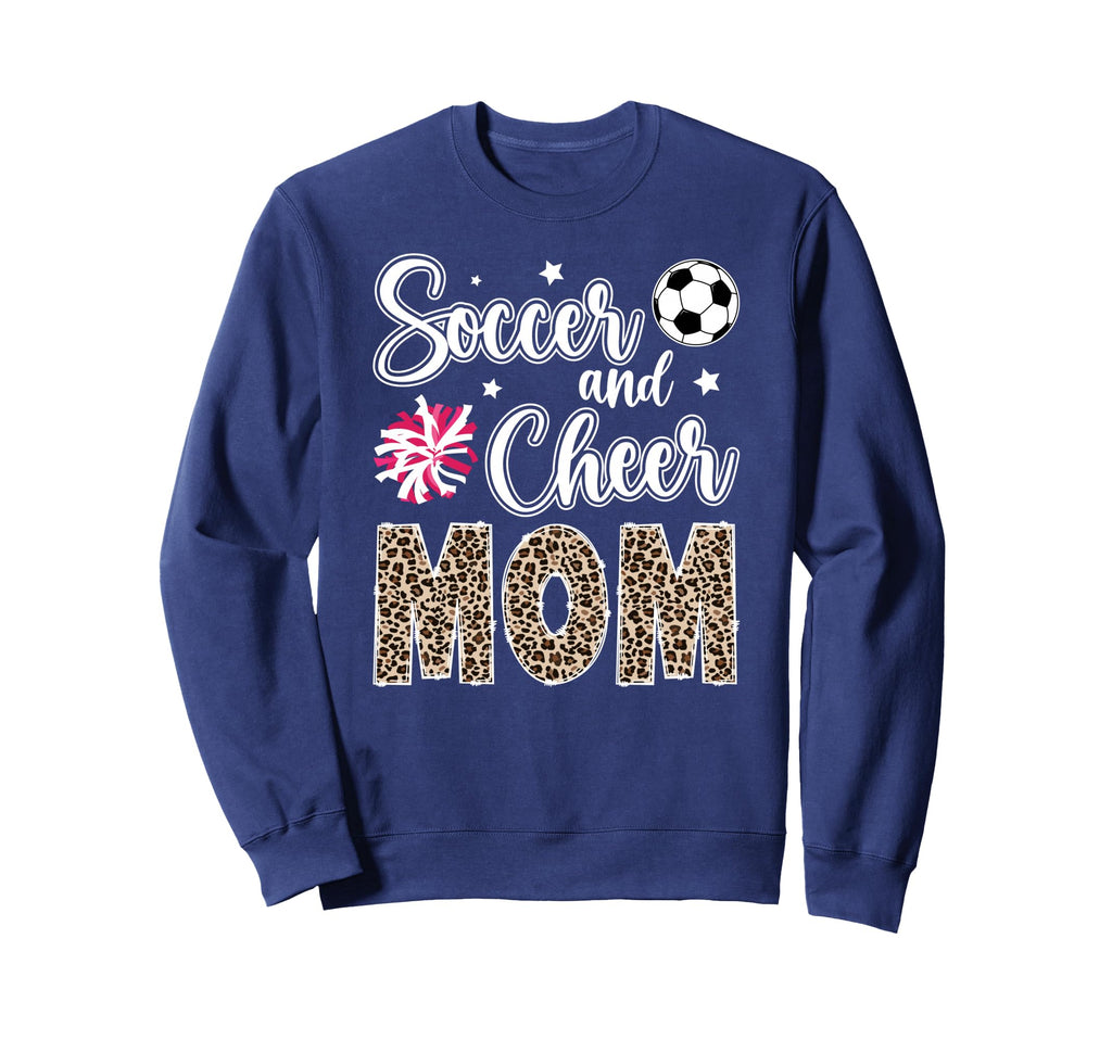 Soccer And Cheer Mom Leopard Sweatshirt - Graphic Print for Adults - T-Shirt, Sweatshirt, Hoodie