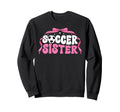 Soccer Sister Coquette Soccer Sweatshirt - Minimalist Print for Adults - T-Shirt, Sweatshirt, Hoodie