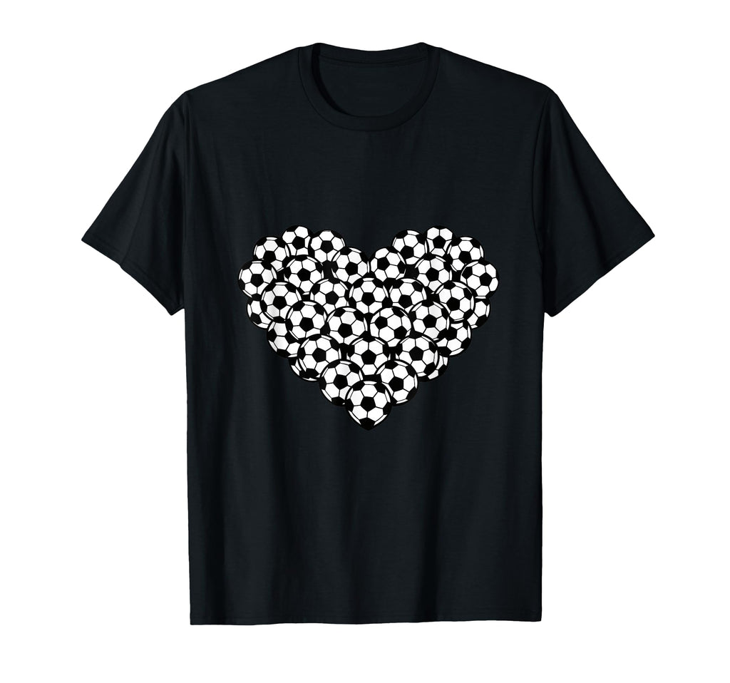 Heart Shaped Soccer Ball Pattern T-Shirt - Custom Art Print Unisex - T-Shirt, Sweatshirt, Hoodie