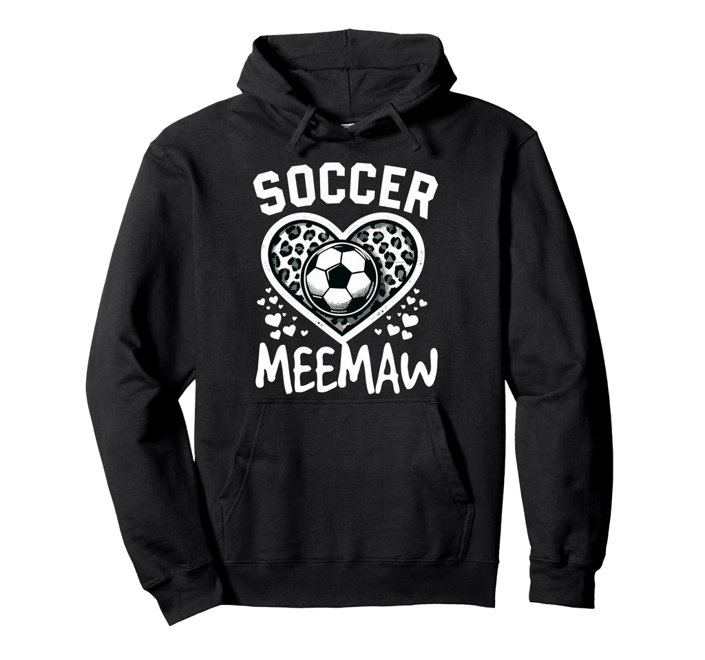 Soccer Meemaw Leopard Heart Meemaw Hoodie - Unique Graphic for Adults - T-Shirt, Sweatshirt, Hoodie