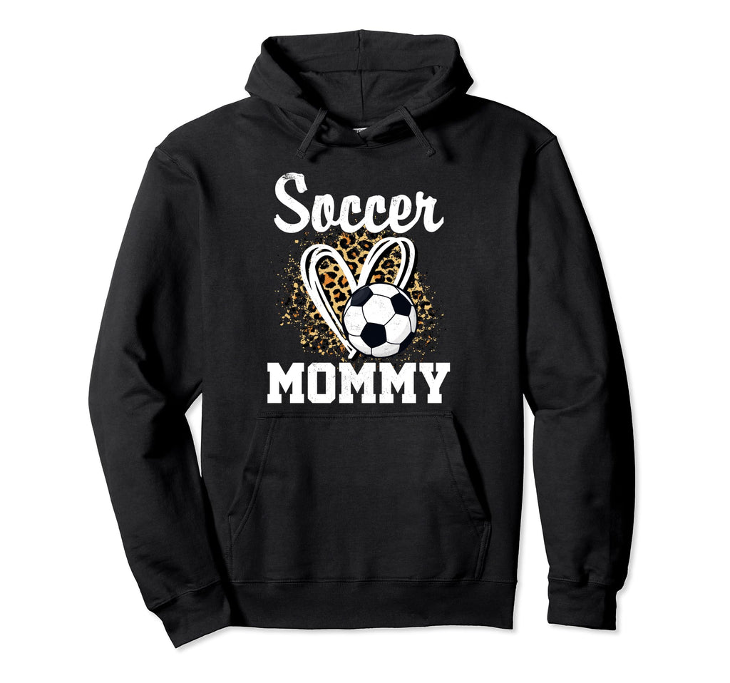 Soccer Mommy Leopard Heart Matching Hoodie - Graphic Print for Adults - T-Shirt, Sweatshirt, Hoodie