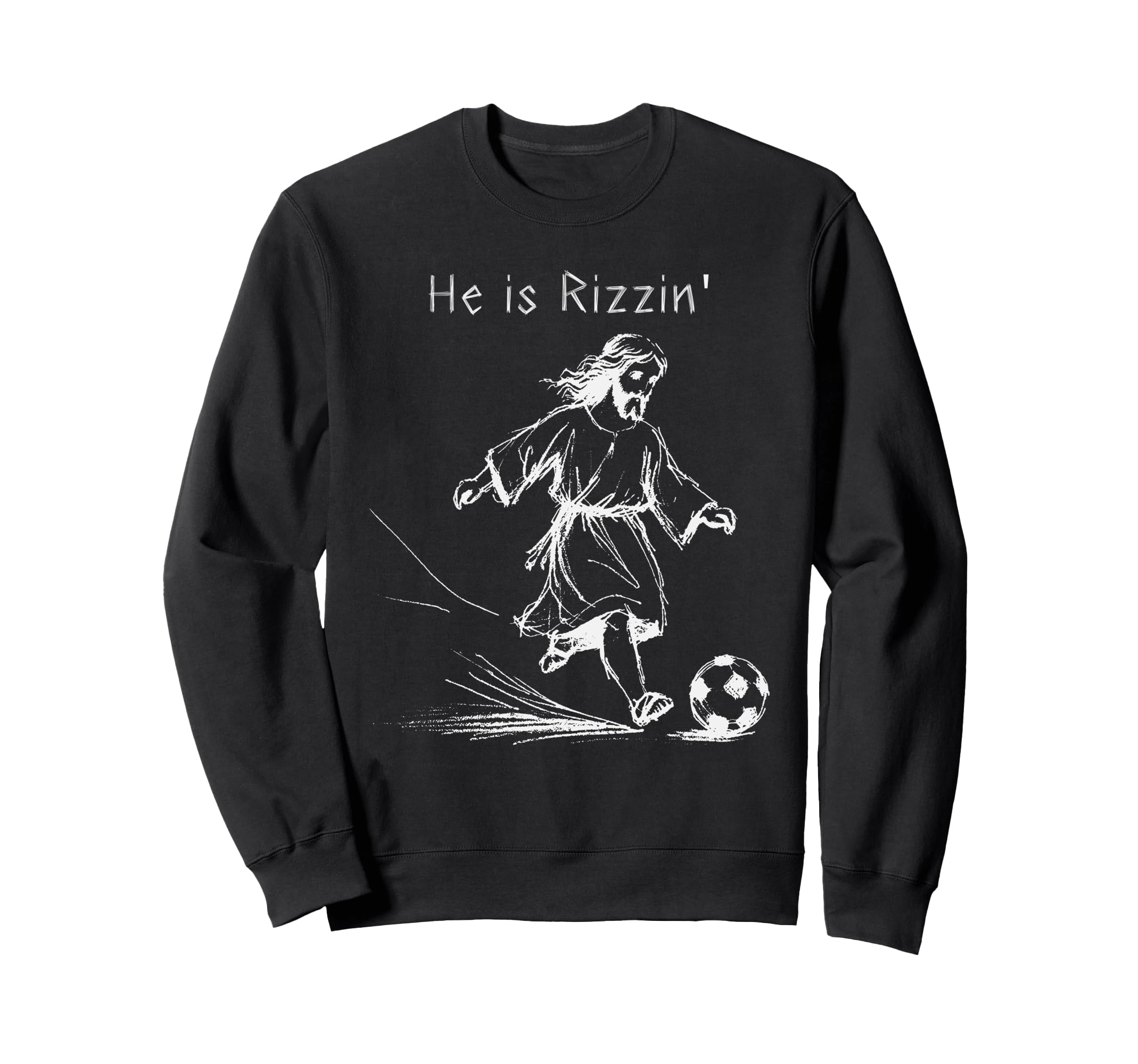 He Is Rizzin Jesus Meme Soccer Lover Sweatshirt - Unique Graphic Men Women - T-Shirt, Sweatshirt, Hoodie