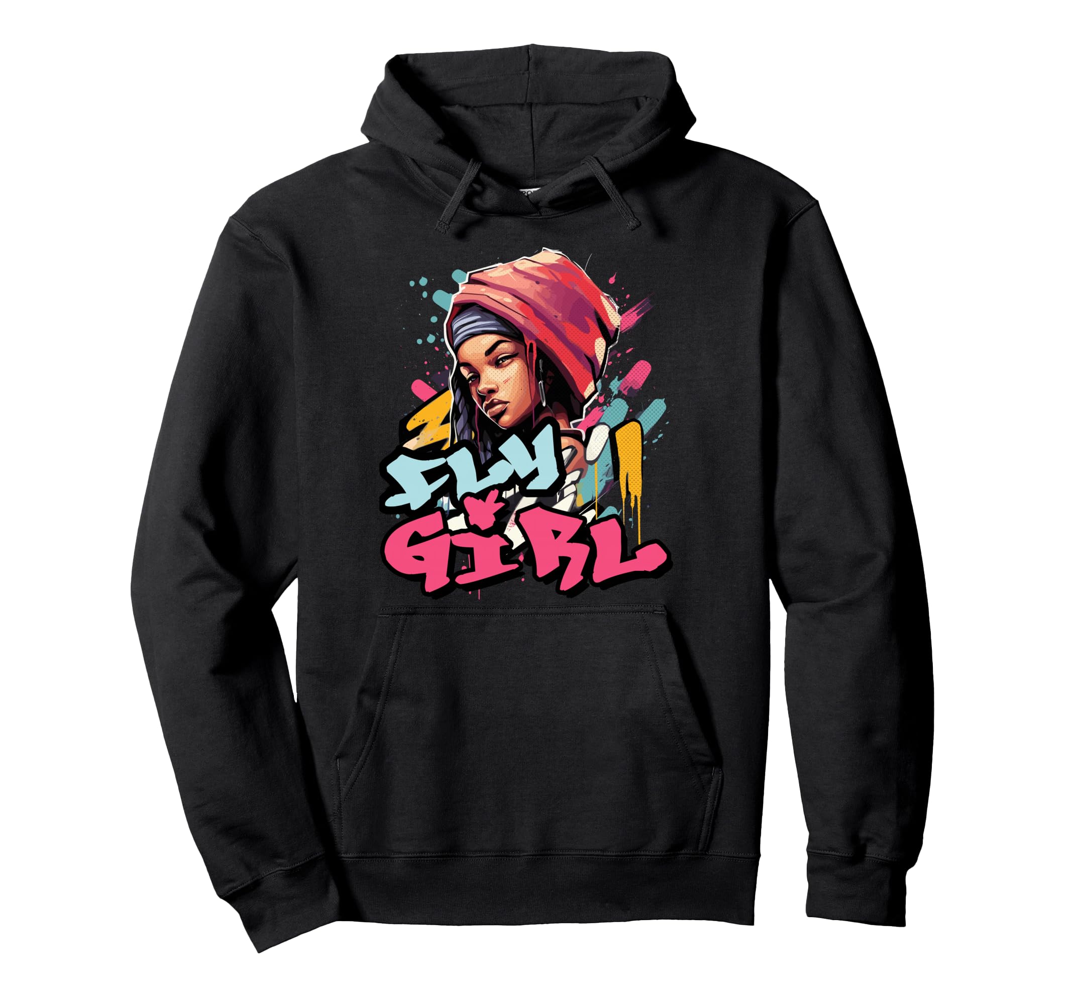 Fly 80S 90S Old School B Hip Hop Hoodie - Fun Novelty Design for Adults - T-Shirt, Sweatshirt, Hoodie