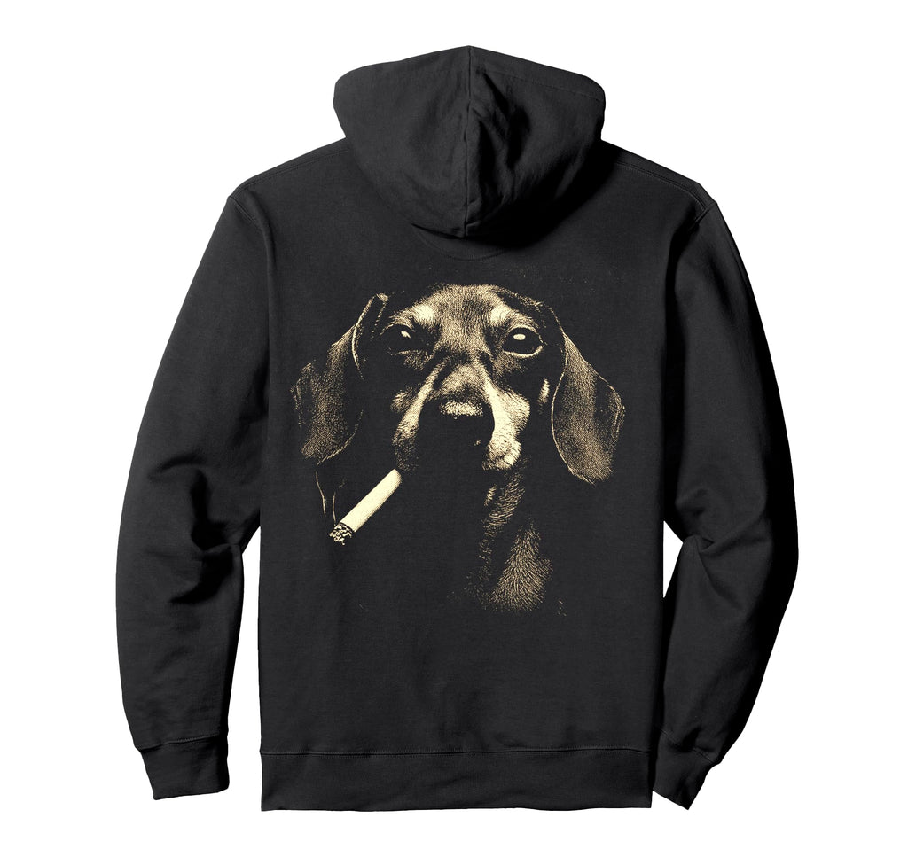 Dachshund Smoking Cigarette Grunge Meme Hoodie - Unique Graphic for Adults - T-Shirt, Sweatshirt, Hoodie