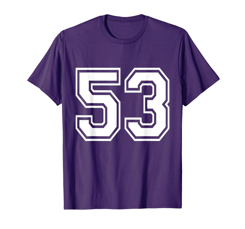Number 53 Front Back Varsity Sports Team T-Shirt - Custom Art Print Unisex - T-Shirt, Sweatshirt, Hoodie