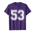 Number 53 Front Back Varsity Sports Team T-Shirt - Custom Art Print Unisex - T-Shirt, Sweatshirt, Hoodie