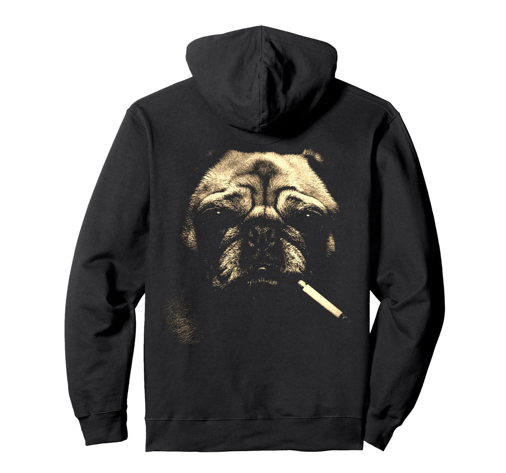 Pug Smoking Cigarette Grunge Meme 90S Art Hoodie - Novelty Apparel Unisex - T-Shirt, Sweatshirt, Hoodie