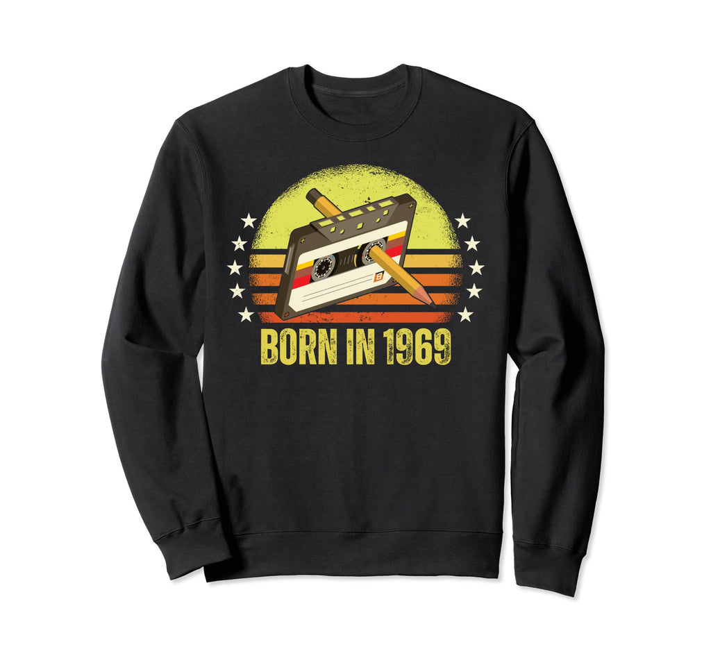 Born 1969 Cassette Tape Pencil Sweatshirt - Custom Art Print Men Women - T-Shirt, Sweatshirt, Hoodie