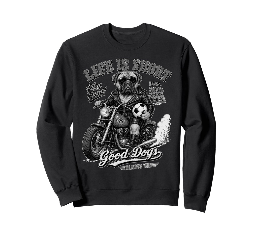 Mastiff Motorbike Love Footbal Sweatshirt - Graphic Print for Adults - T-Shirt, Sweatshirt, Hoodie