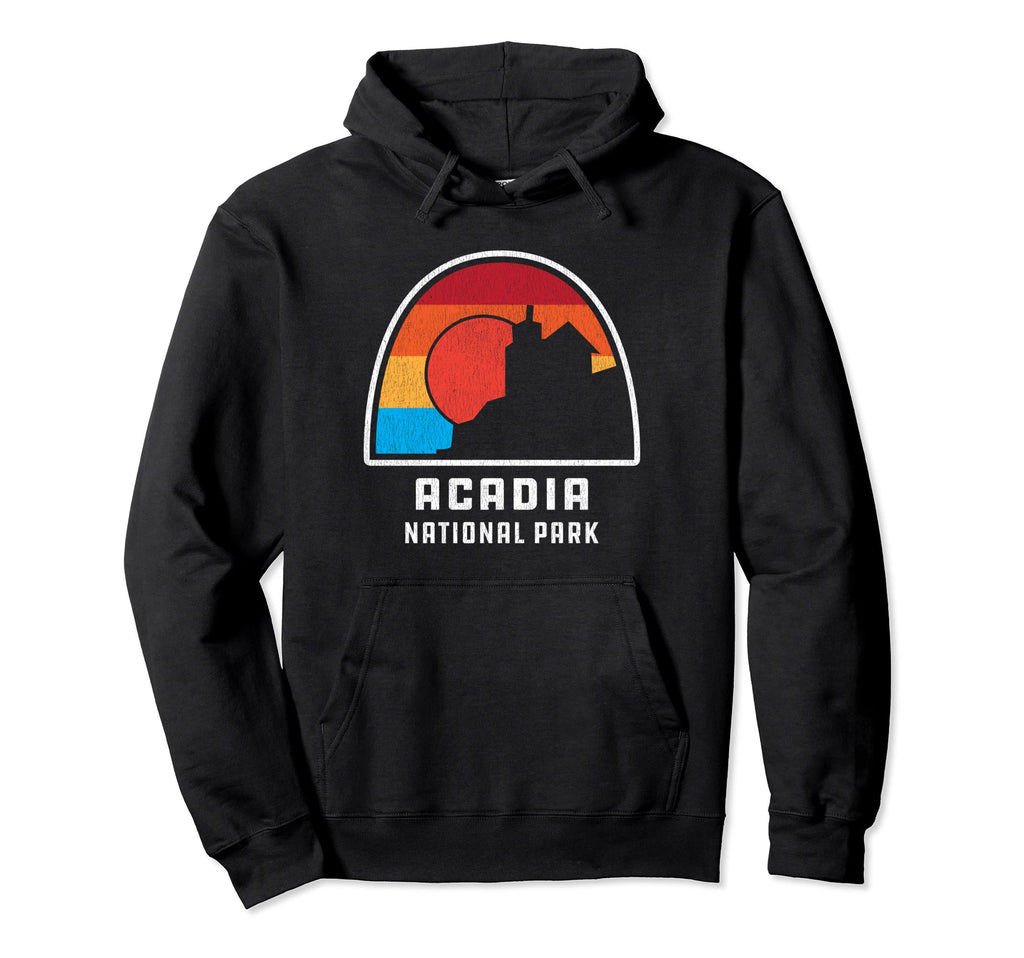 Acadia National Park Maine Outdoor Sunset Hoodie - Minimalist Print Unisex - T-Shirt, Sweatshirt, Hoodie