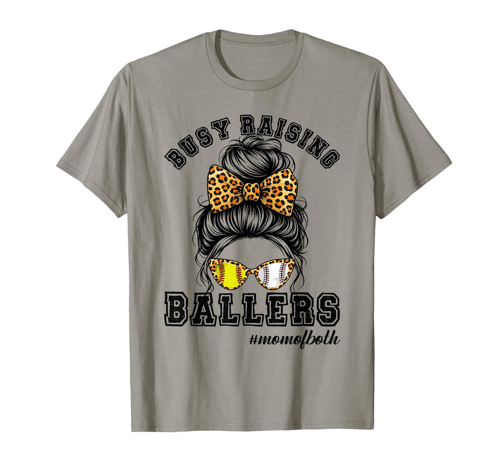 Messy Bun Mom Busy Raising Ballers T-Shirt - Custom Art Print for Adults - T-Shirt, Sweatshirt, Hoodie