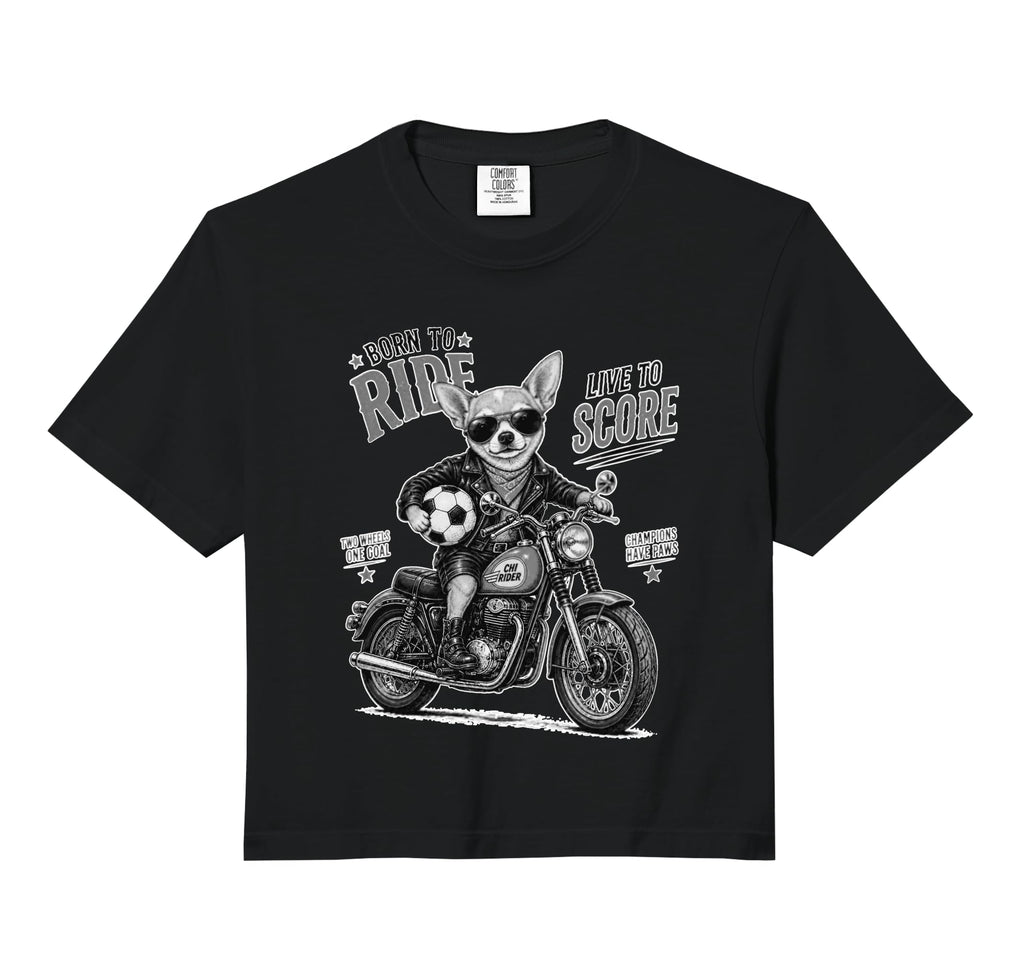 Chihuahua Motorbike Love Footbal T-Shirt - Fun Novelty Design Unisex - T-Shirt, Sweatshirt, Hoodie