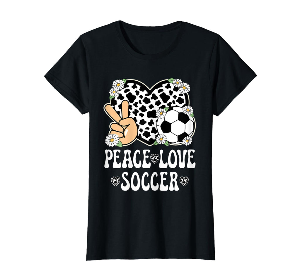 Peace Love Soccer Lover Cow Soccer T-Shirt - Minimalist Print for Adults - T-Shirt, Sweatshirt, Hoodie