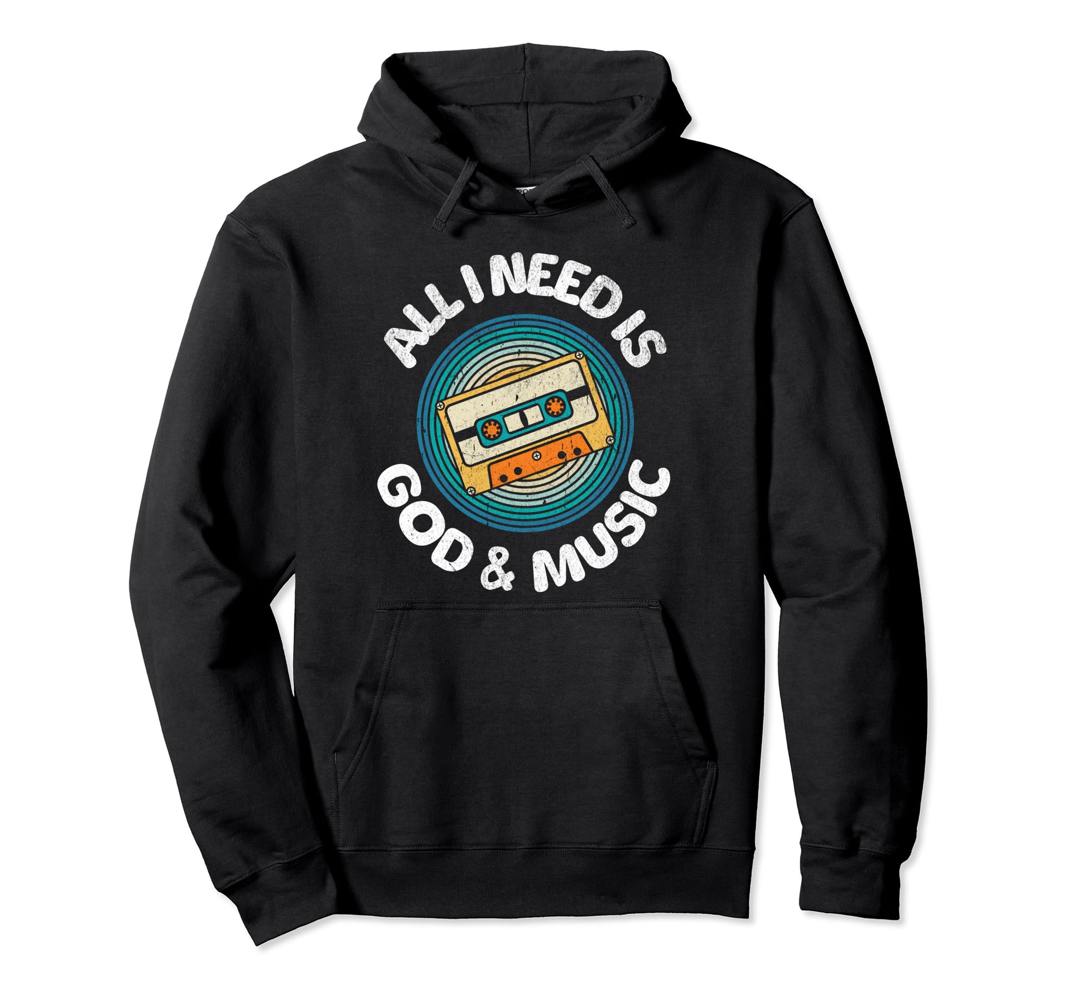 God Music Cassette Tape Boombox Faith Hoodie - Fun Novelty Design Men Women - T-Shirt, Sweatshirt, Hoodie