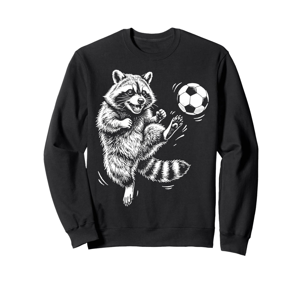 Raccoon Soccer Sports Athlete Sweatshirt - Custom Art Print for Adults - T-Shirt, Sweatshirt, Hoodie