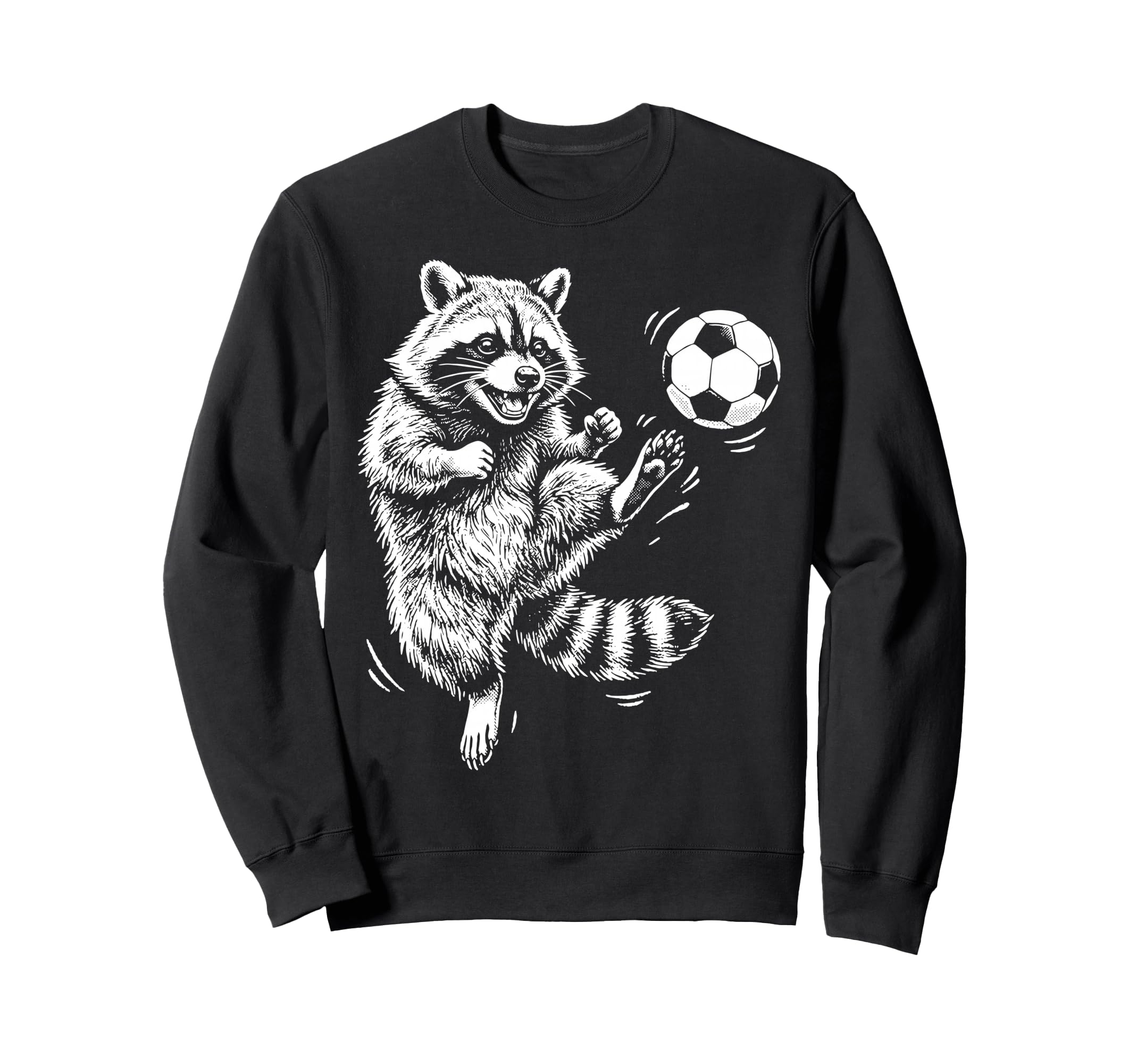 Raccoon Soccer Sports Athlete Sweatshirt - Custom Art Print for Adults - T-Shirt, Sweatshirt, Hoodie