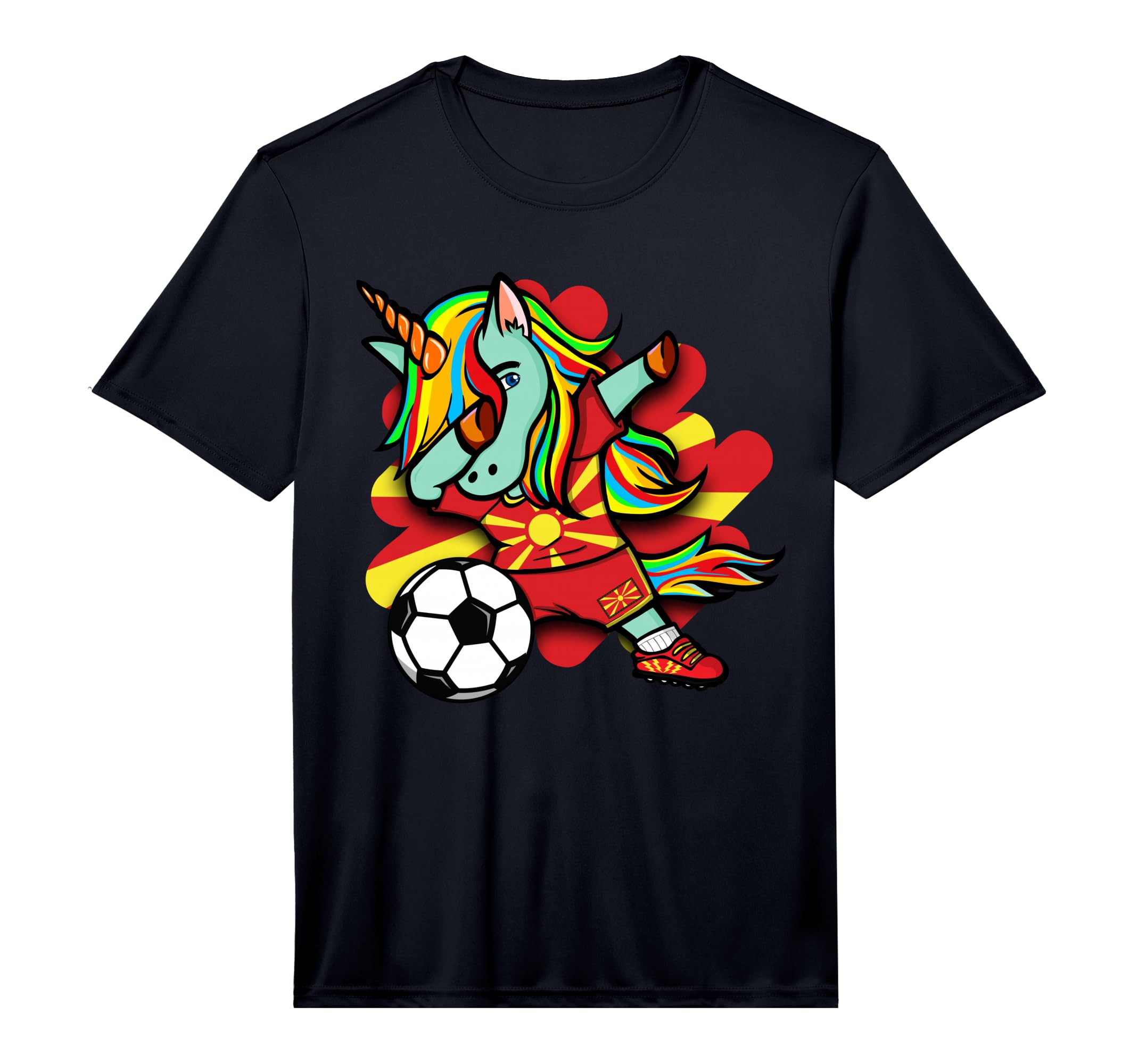 Dabbing Unicorn Macedonia Soccer Lovers T-Shirt - Trendy Graphic Men Women - T-Shirt, Sweatshirt, Hoodie