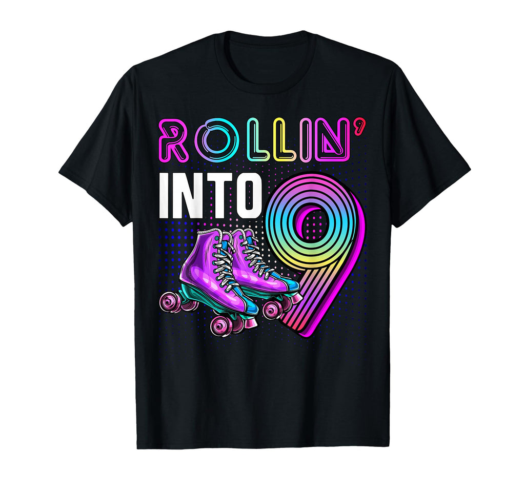 Rollin Into 9 Roller Skating Rink T-Shirt - Fun Novelty Design for Adults - T-Shirt, Sweatshirt, Hoodie