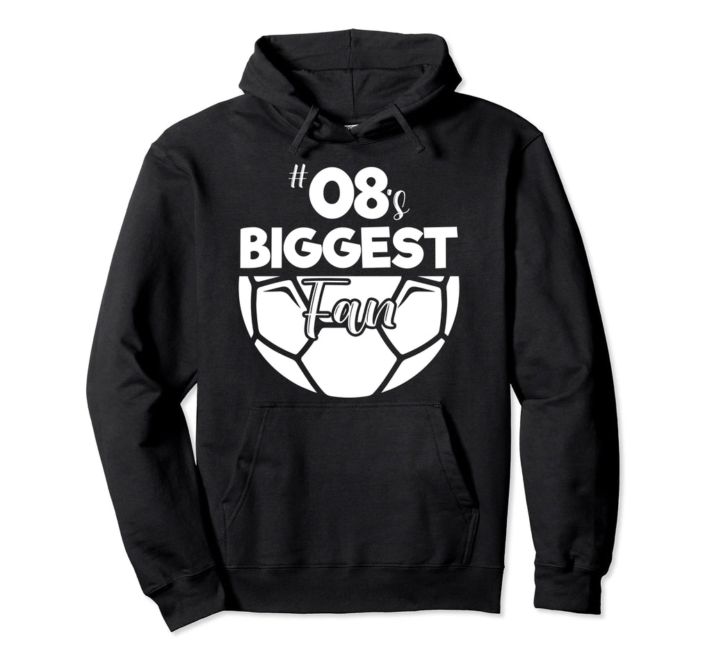 Number 08S Biggest Fan Player Soccer Hoodie - Minimalist Print for Adults - T-Shirt, Sweatshirt, Hoodie