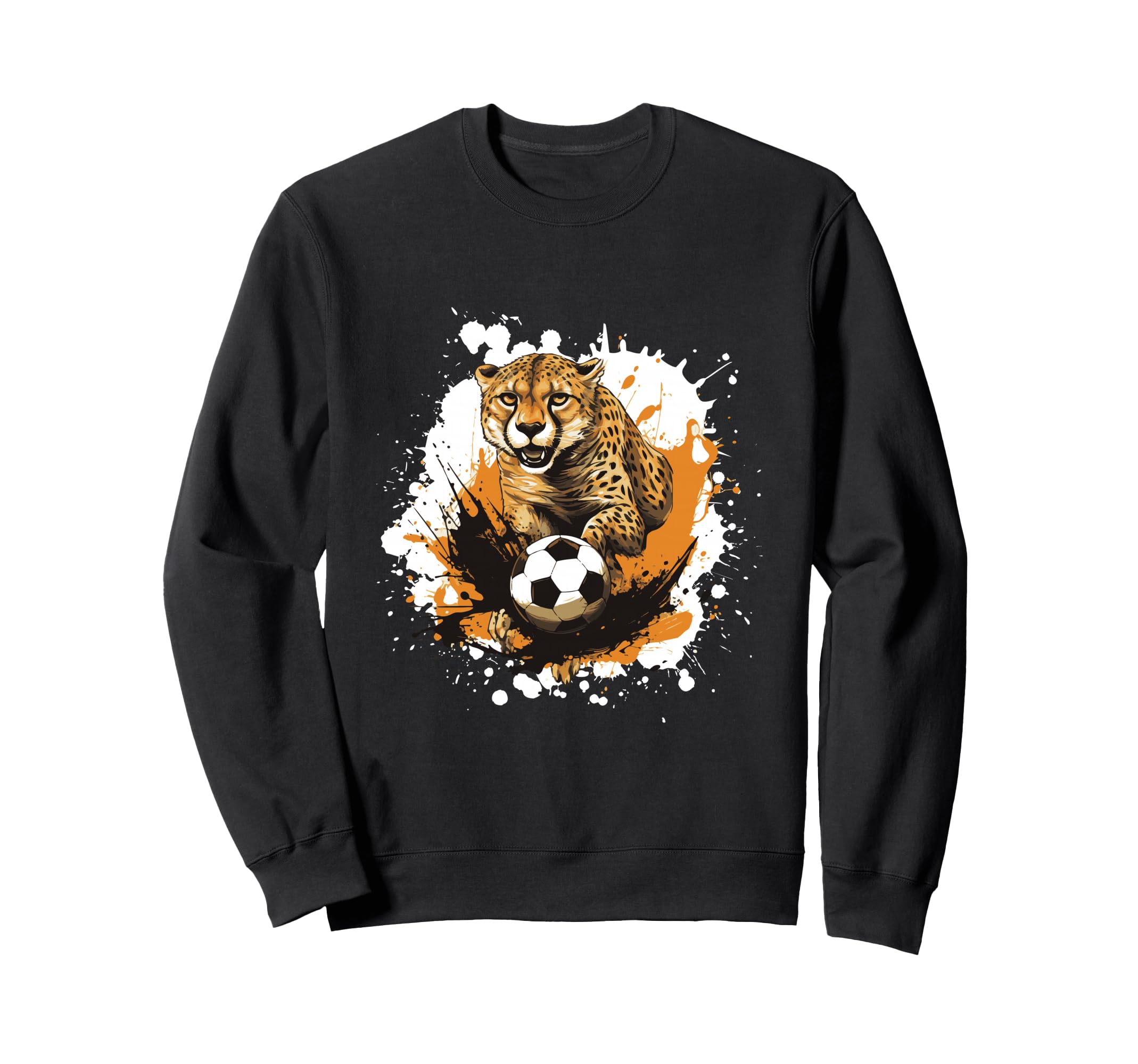 Cheetah Playing Soccer Funny Animal Sweatshirt - Minimalist Print Unisex - T-Shirt, Sweatshirt, Hoodie