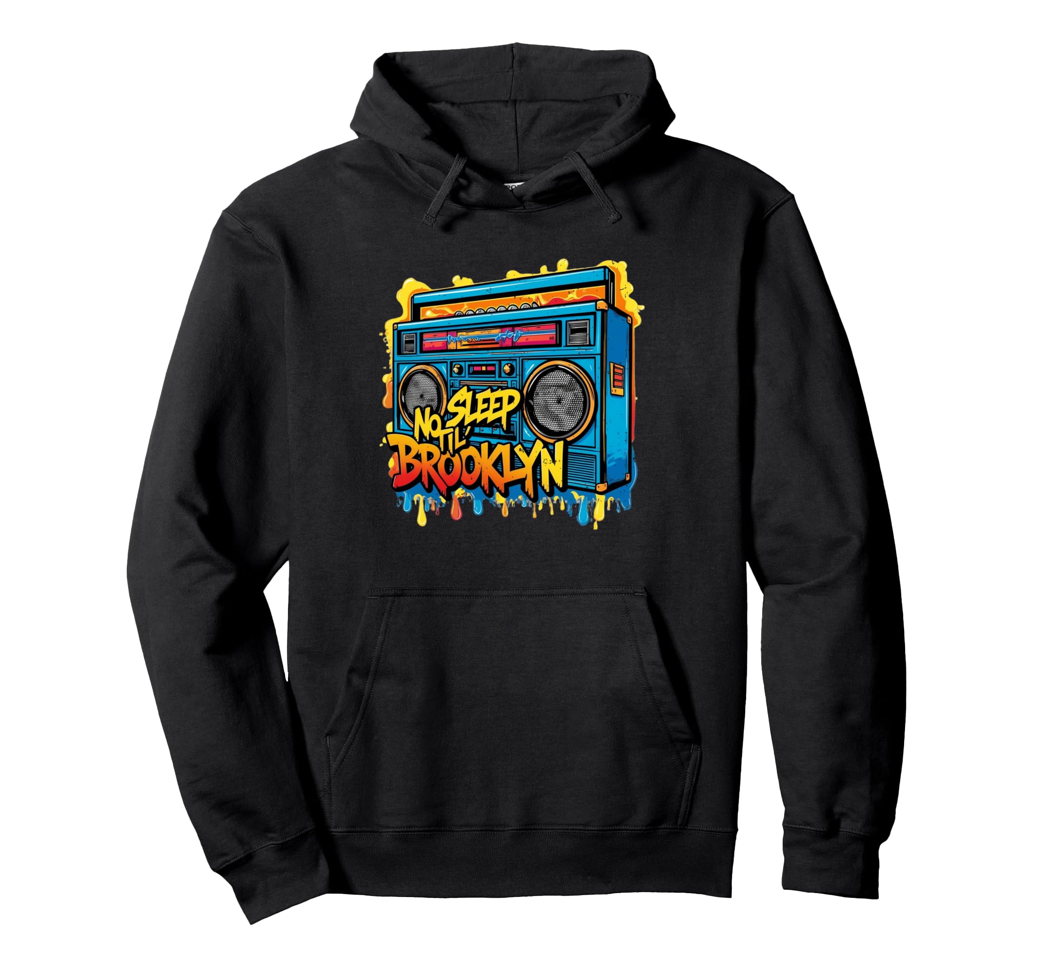 No Sleep Til Brooklyn Old School Hoodie - Trendy Graphic for Adults - T-Shirt, Sweatshirt, Hoodie