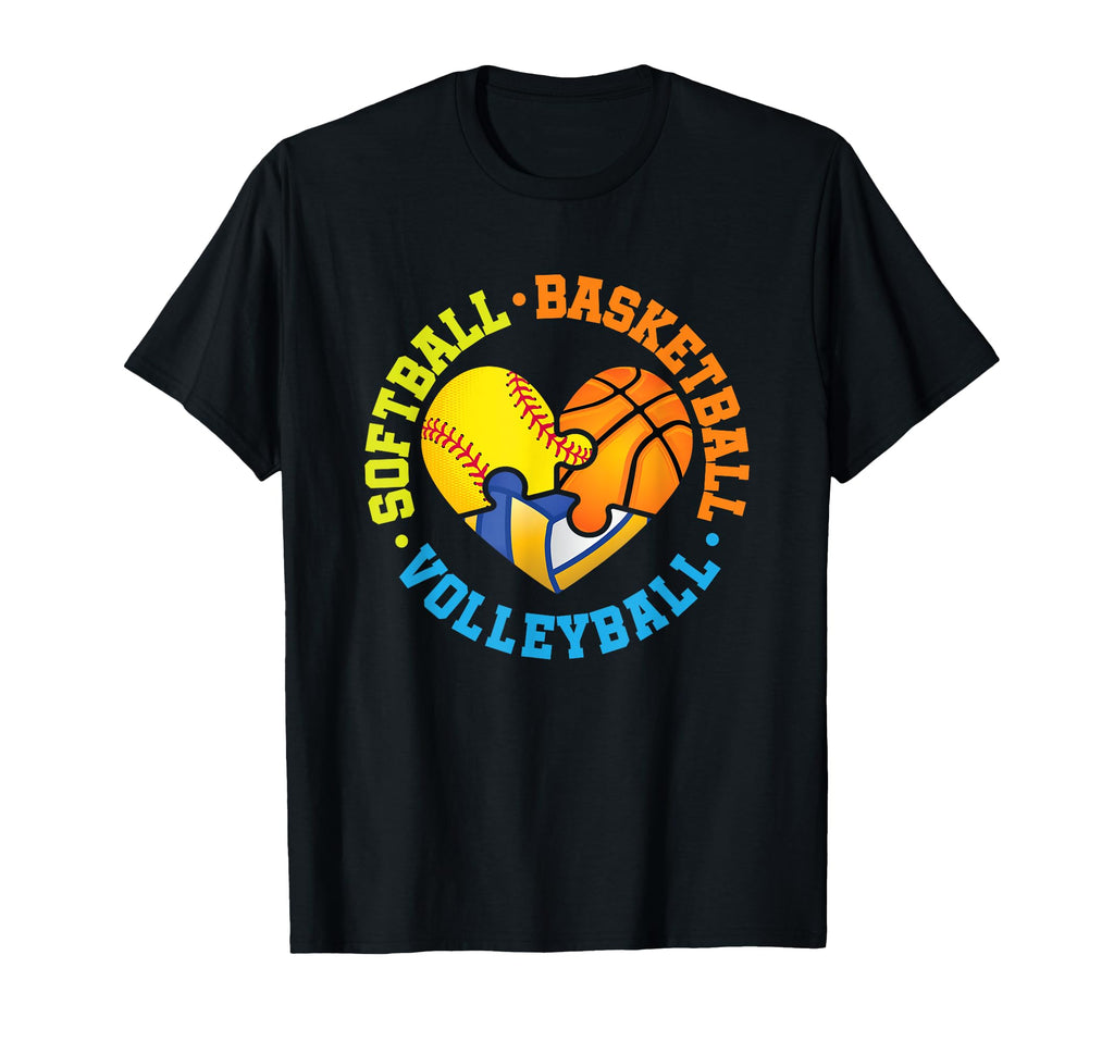 Interlocking Heart Softball T-Shirt - Custom Art Print for Adults - T-Shirt, Sweatshirt, Hoodie