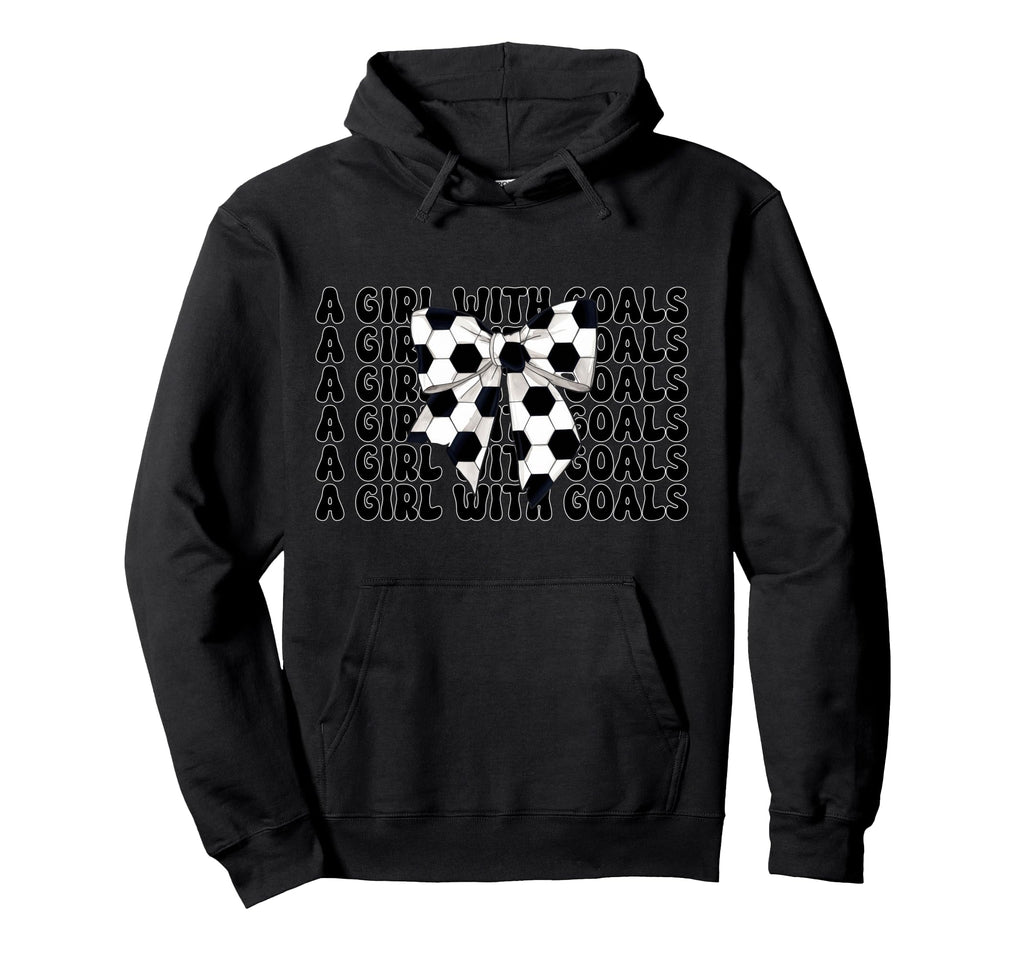 Soccer Coquette Bow Goals Hoodie - Minimalist Print Unisex - T-Shirt, Sweatshirt, Hoodie