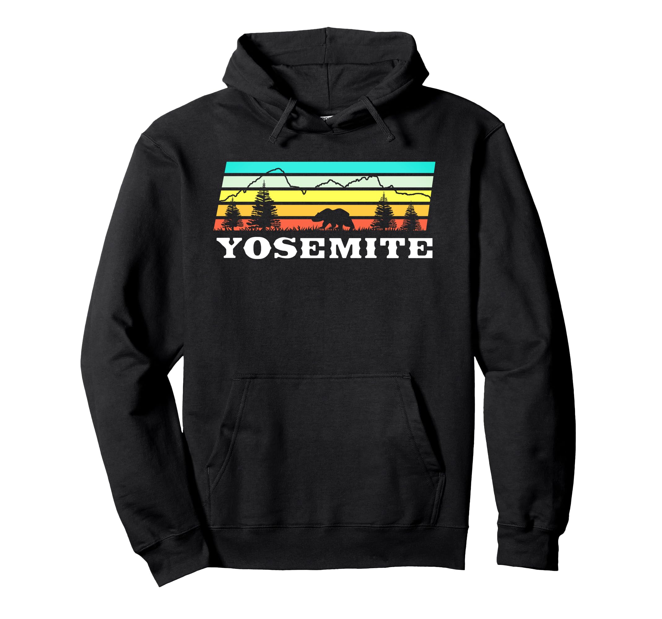 Yosemite National Park California Half Hoodie - Graphic Print Men Women - T-Shirt, Sweatshirt, Hoodie