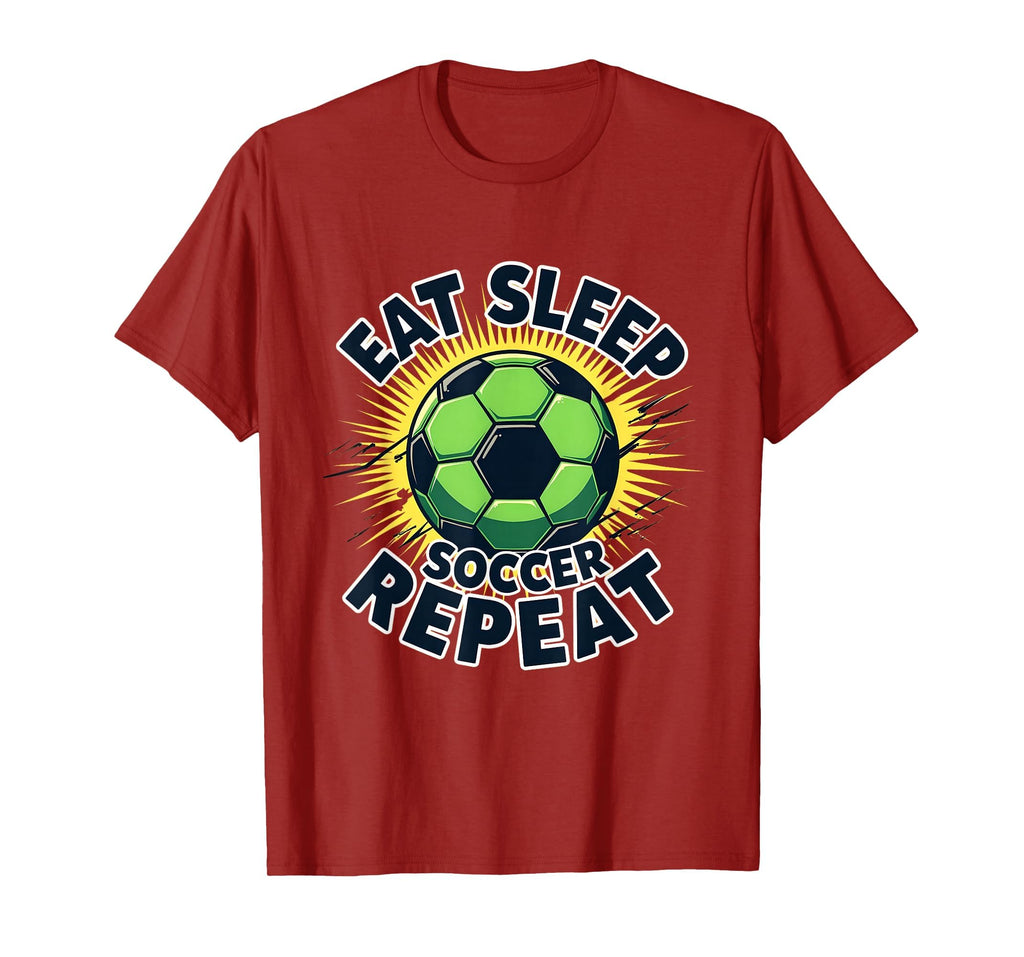 Soccer Eat Sleep Soccer Repeat T-Shirt - Trendy Graphic Unisex - T-Shirt, Sweatshirt, Hoodie