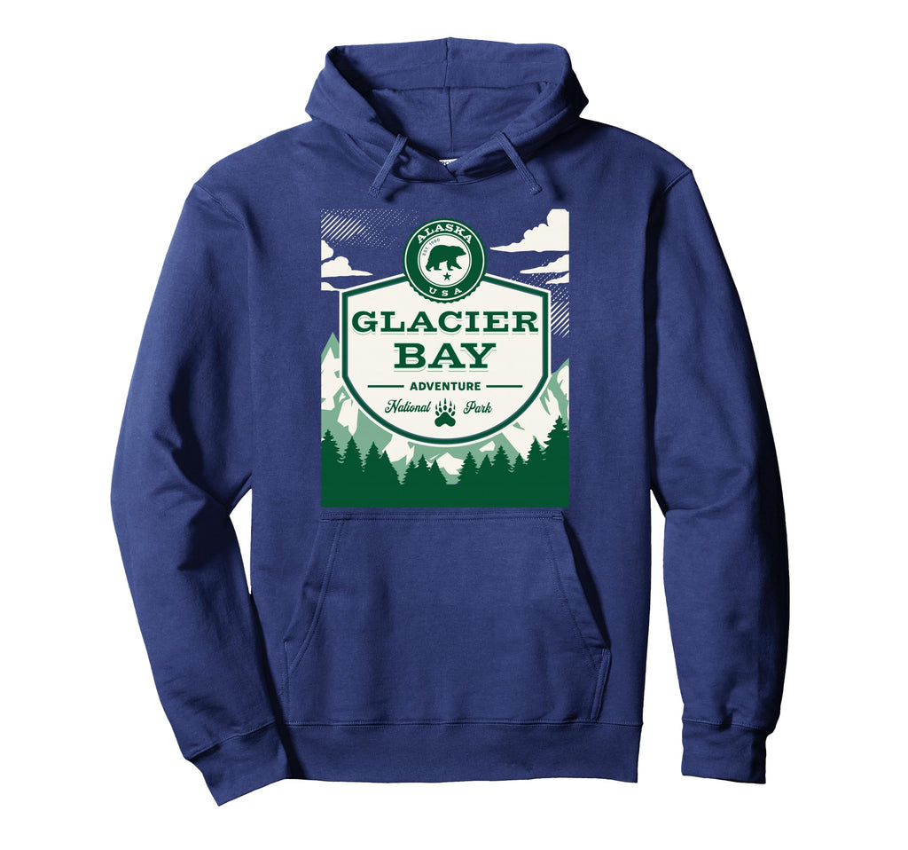 Glacier Bay National Park Alaska Hoodie - Minimalist Print Men Women - T-Shirt, Sweatshirt, Hoodie
