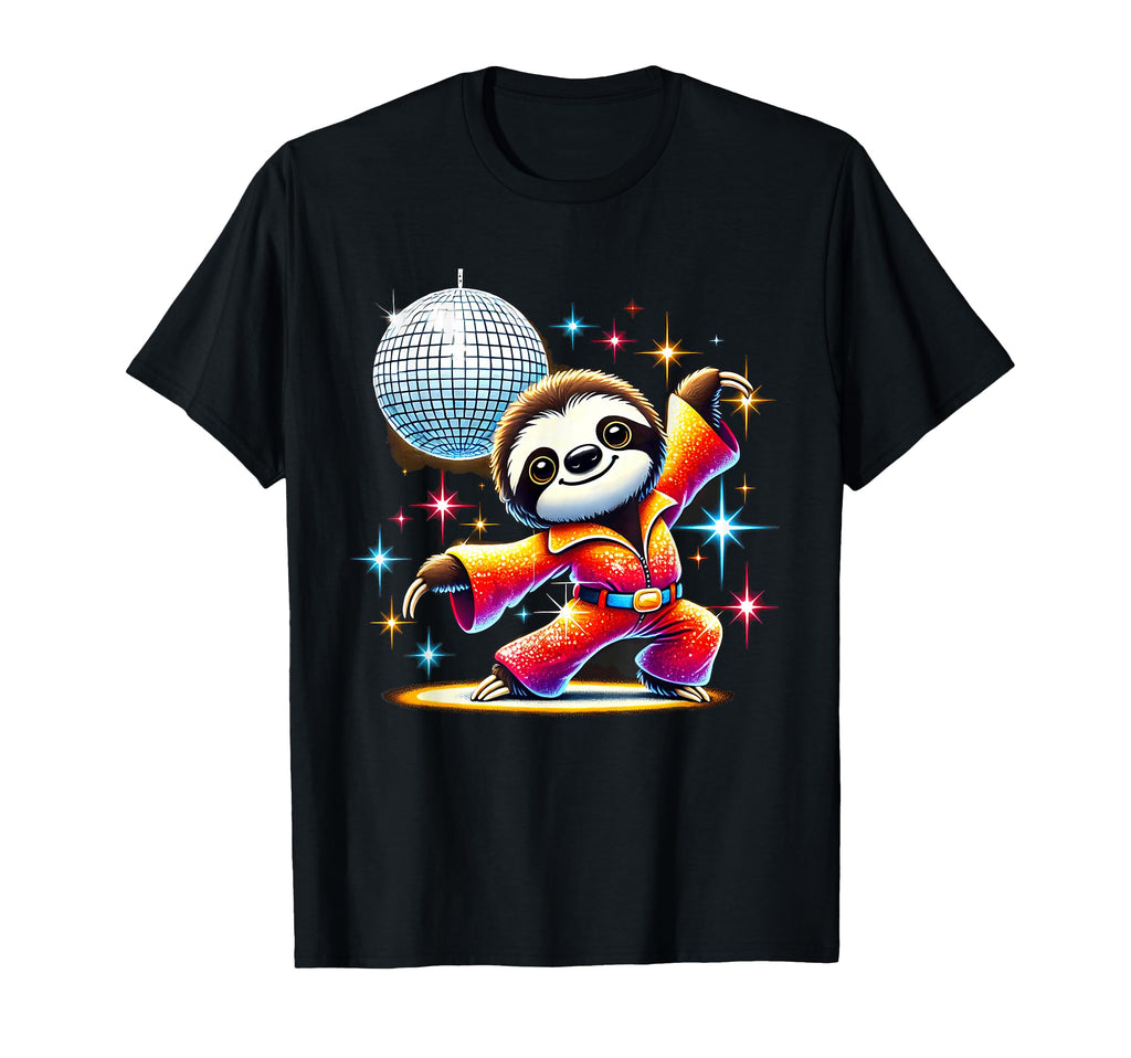 Aesthetic Sloth Disco T-Shirt - Minimalist Print for Adults - T-Shirt, Sweatshirt, Hoodie