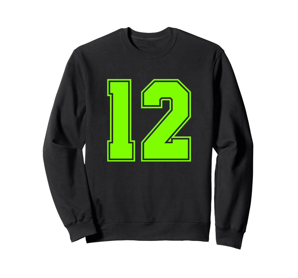 Green Sport Team Number 12 Sweatshirt - Aesthetic Graphic for Adults - T-Shirt, Sweatshirt, Hoodie