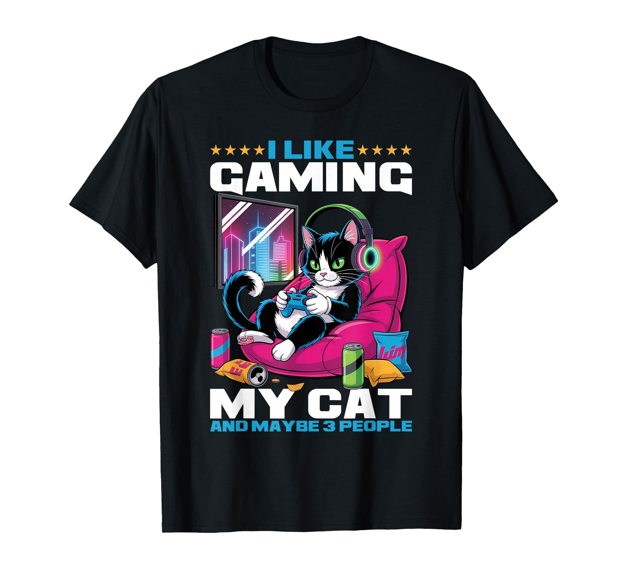 Gamer Gaming Cat Video Game T-Shirt - Aesthetic Graphic Unisex - T-Shirt, Sweatshirt, Hoodie