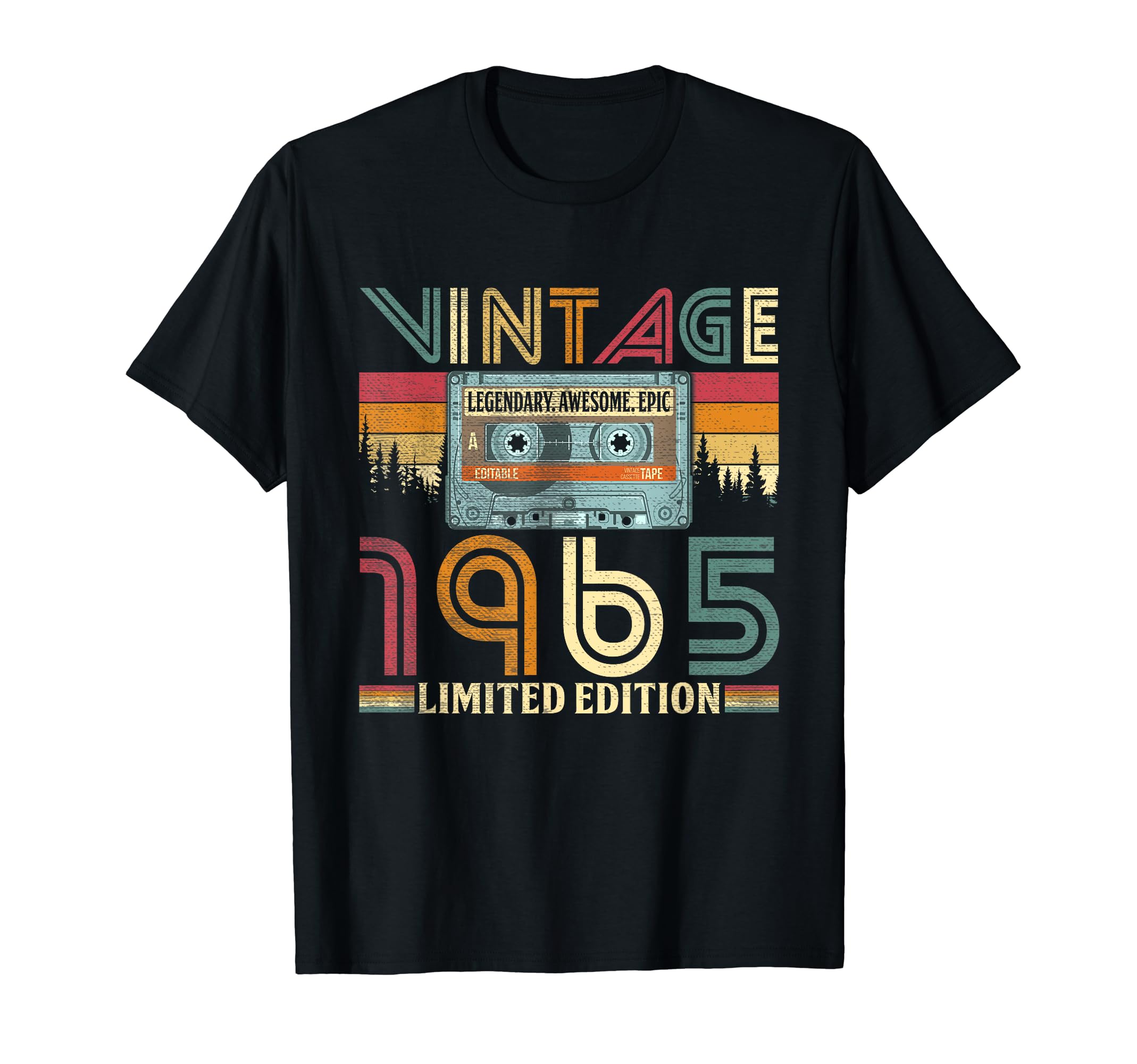 1965 Funny 60Th Birthday Cassette Tape 60 T-Shirt - Unique Graphic Unisex - T-Shirt, Sweatshirt, Hoodie
