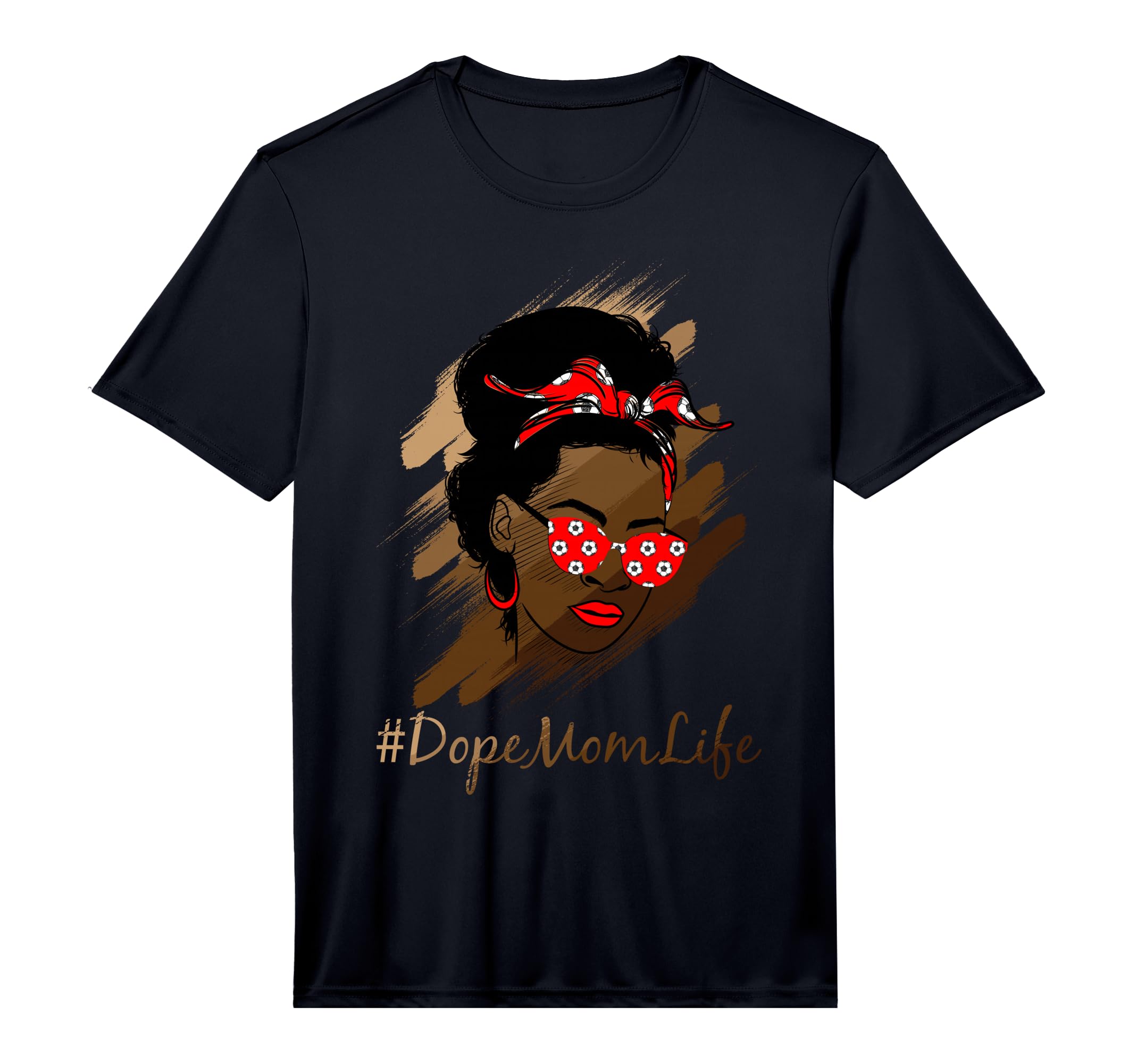 Mens Soccer Black Melanin Mom Messy Bun T-Shirt - Trendy Graphic Unisex - T-Shirt, Sweatshirt, Hoodie