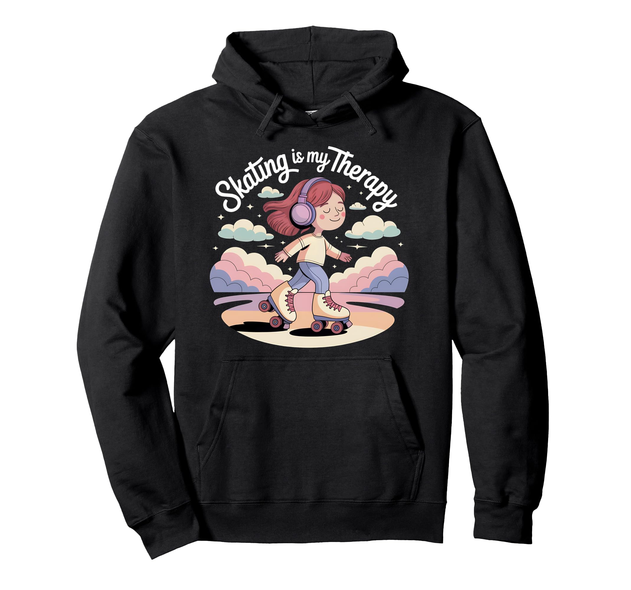 Roller Skate Roller Skating Therapy Hoodie - Trendy Graphic Men Women - T-Shirt, Sweatshirt, Hoodie