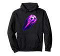 Retrowave Soccer Ball Futuristic Hoodie - Novelty Apparel Men Women - T-Shirt, Sweatshirt, Hoodie