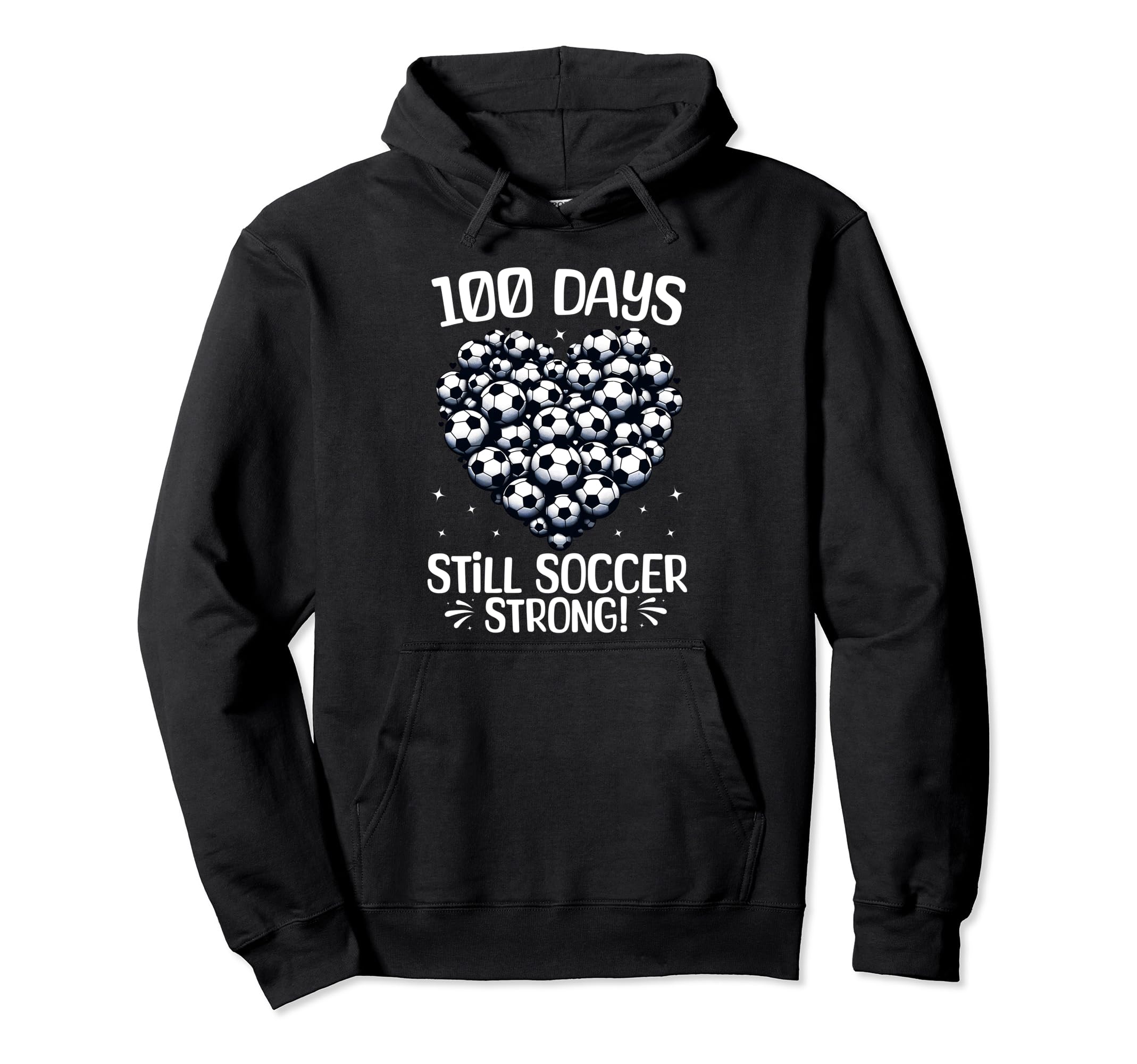 100 Days School Soccer Heart Love 100Th Hoodie - Fun Novelty Design Unisex - T-Shirt, Sweatshirt, Hoodie