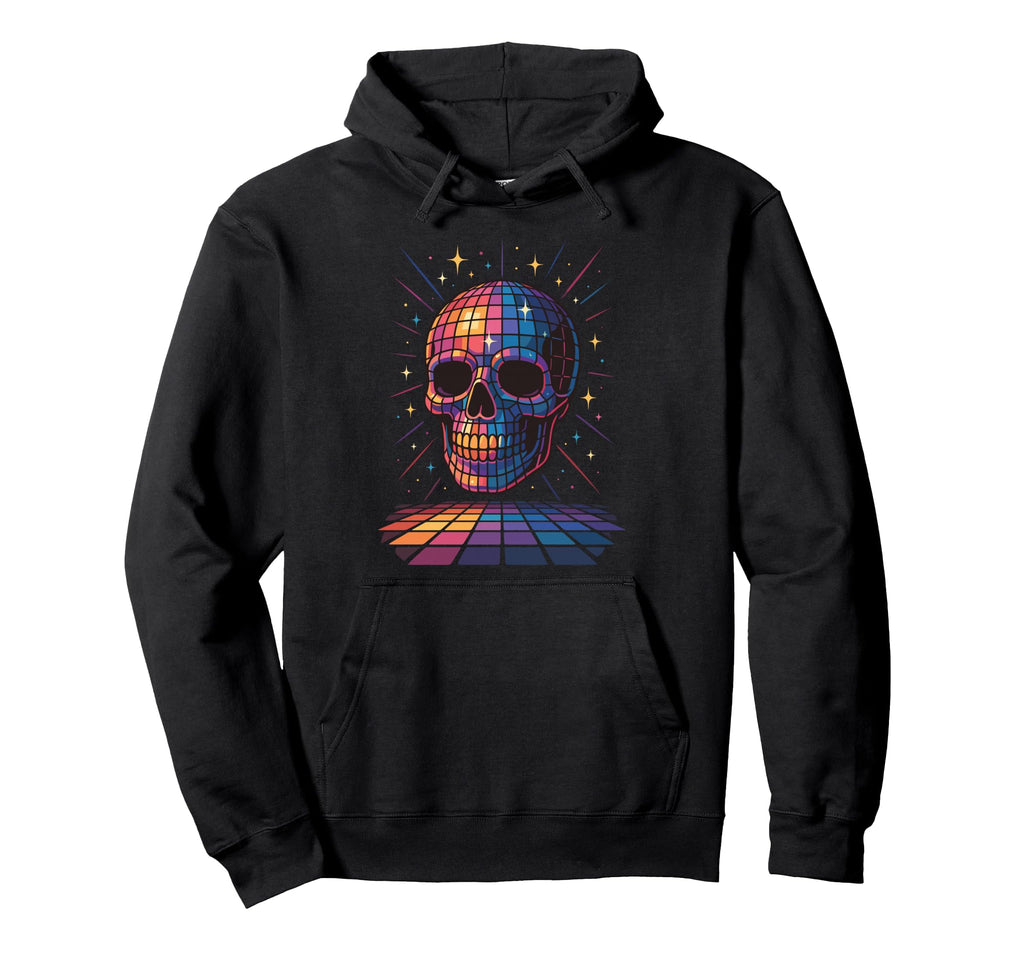 Disco Ball Skull Dance Party Dark Hoodie - Streetwear Style Unisex - T-Shirt, Sweatshirt, Hoodie