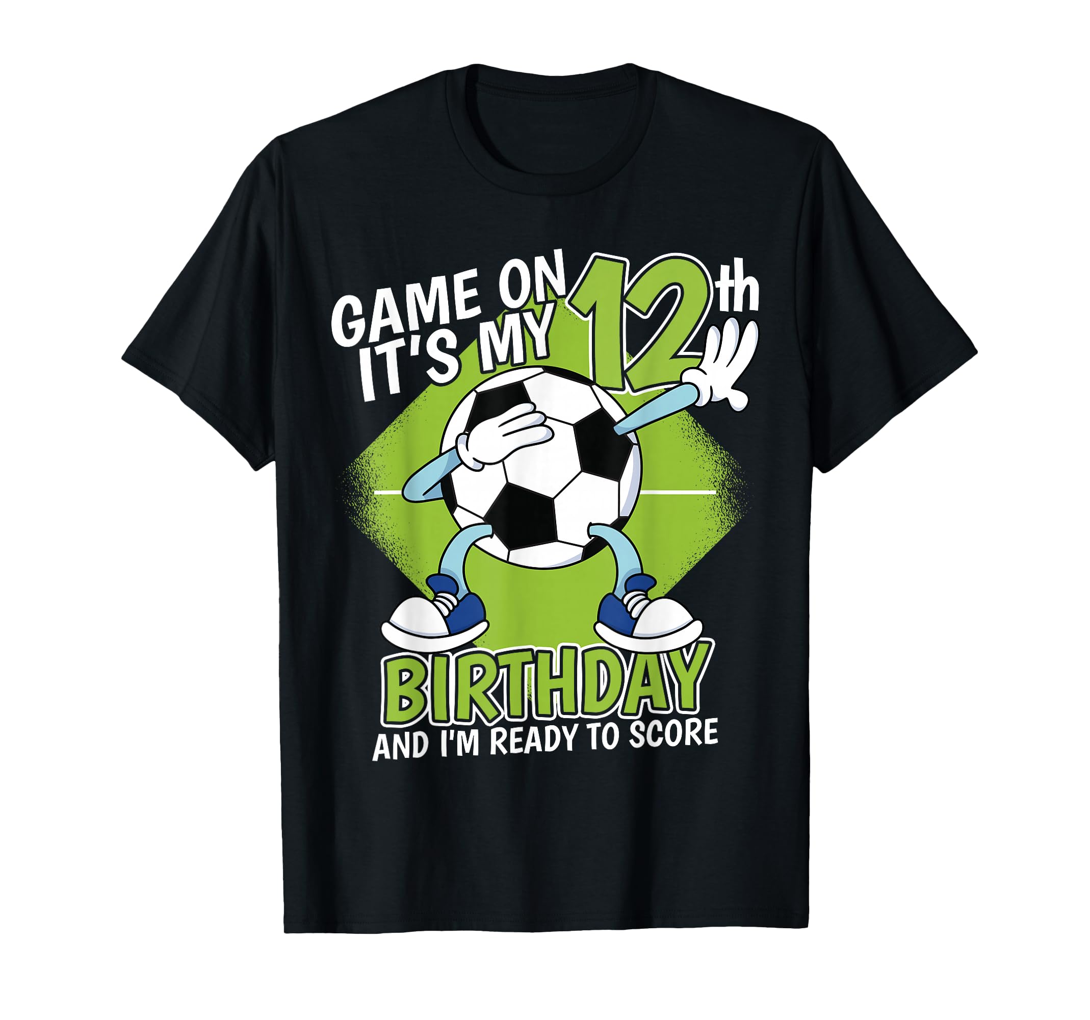 12 Year Old Soccer Player 12Th Birthday T-Shirt - Custom Art Print Unisex - T-Shirt, Sweatshirt, Hoodie