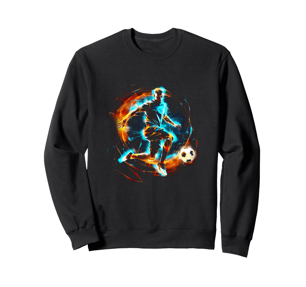 Soccer Player Lightning Sport Player Sweatshirt - Graphic Print Men Women - T-Shirt, Sweatshirt, Hoodie