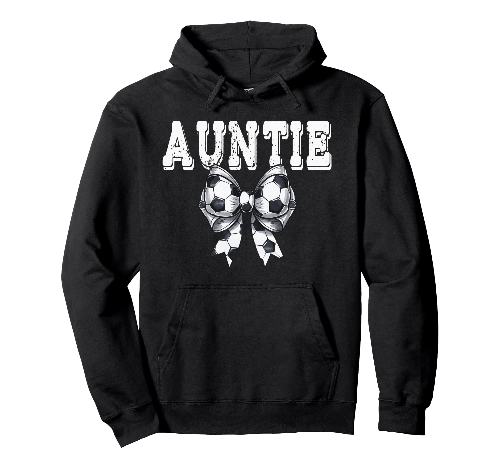 Coquette Soccer Bow Mom Sister Auntie Hoodie - Unique Graphic for Adults - T-Shirt, Sweatshirt, Hoodie