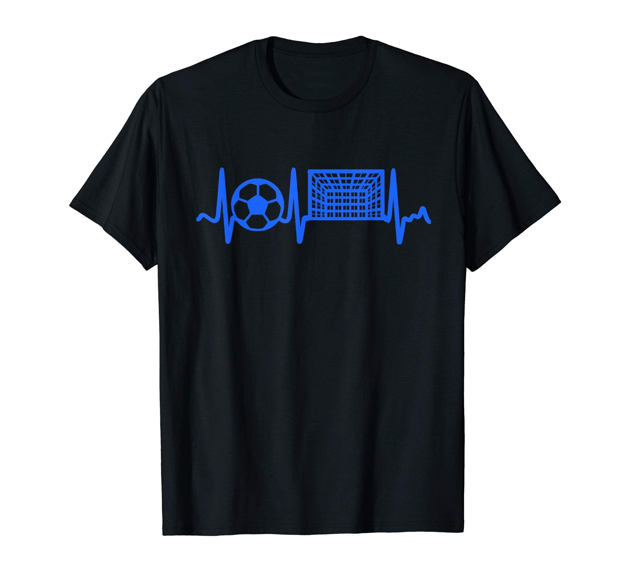 Blue Soccer Heartbeat Goal And T-Shirt - Custom Art Print for Adults - T-Shirt, Sweatshirt, Hoodie