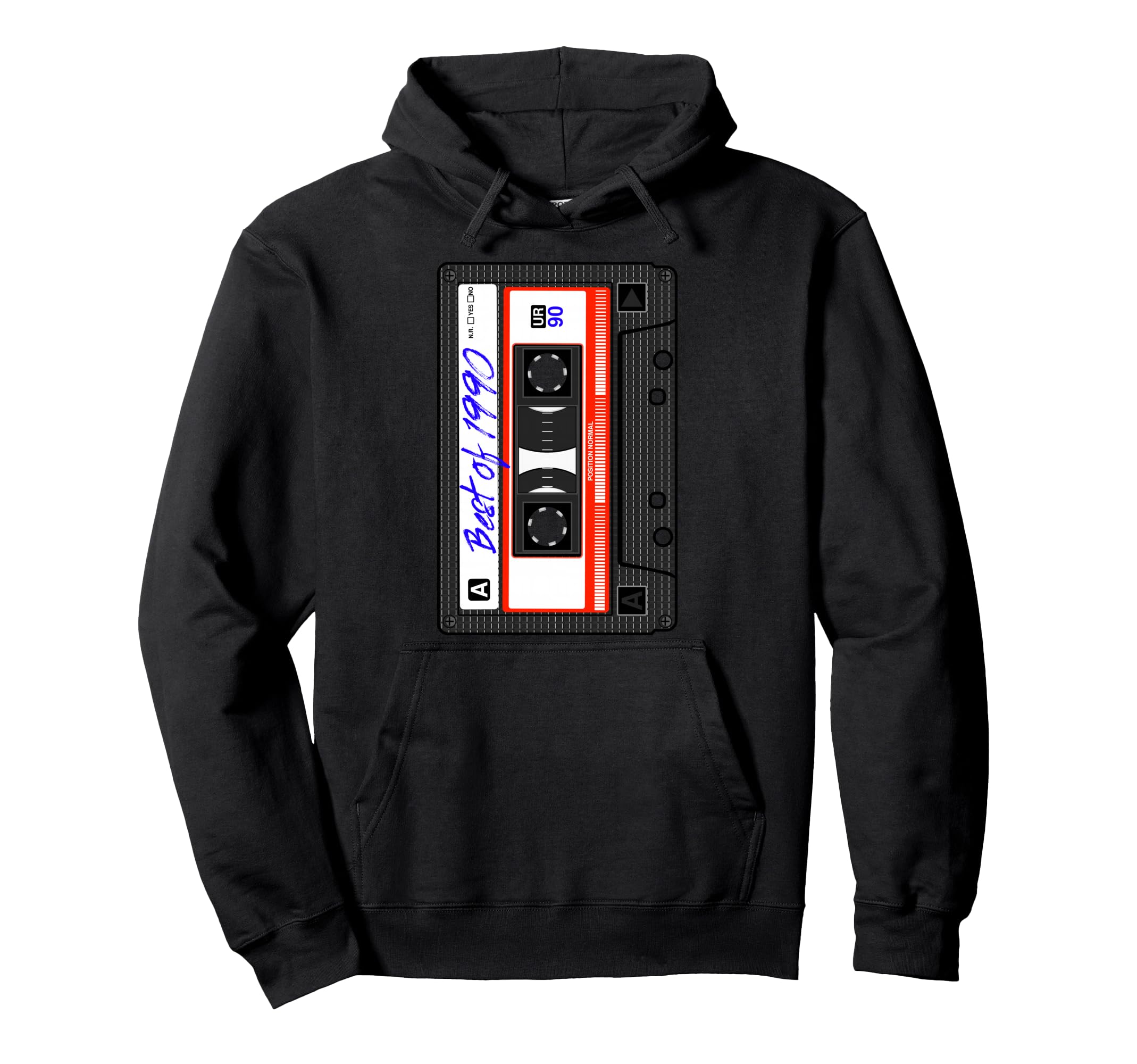 Tape Best 1990 Cassette Music Mix Hoodie - Casual Everyday Wear Unisex - T-Shirt, Sweatshirt, Hoodie