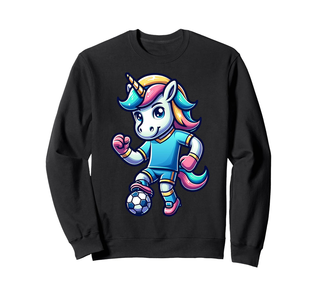 Footballer Unicorn Fans Soccer Sweatshirt - Fun Novelty Design for Adults - T-Shirt, Sweatshirt, Hoodie